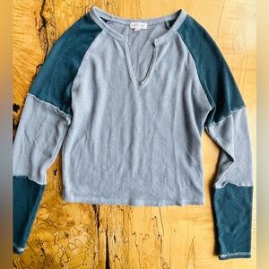 Women's Two-Tone Long Sleeve Top